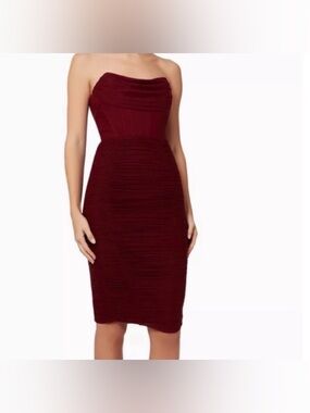Lavish Alice Corset At The Top Rushed Midi BodyCon Stretch Dress